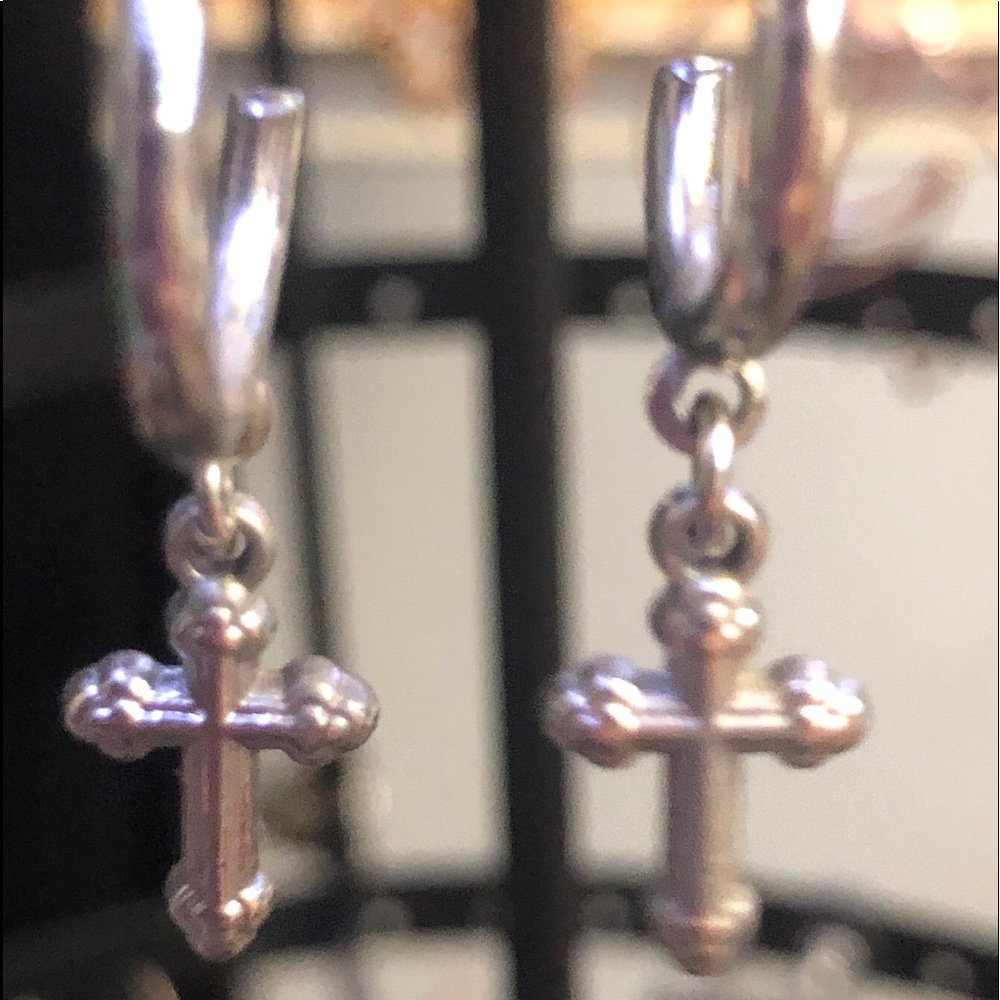 Cross Drop Earrings